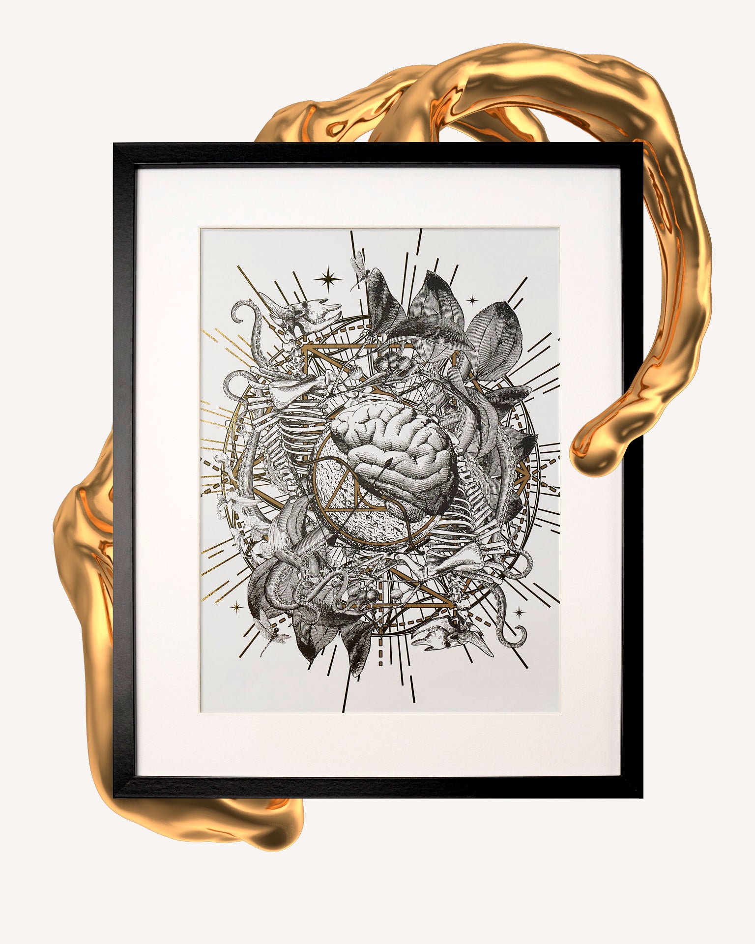 Sagittarius Gold Foil Star Sign Print