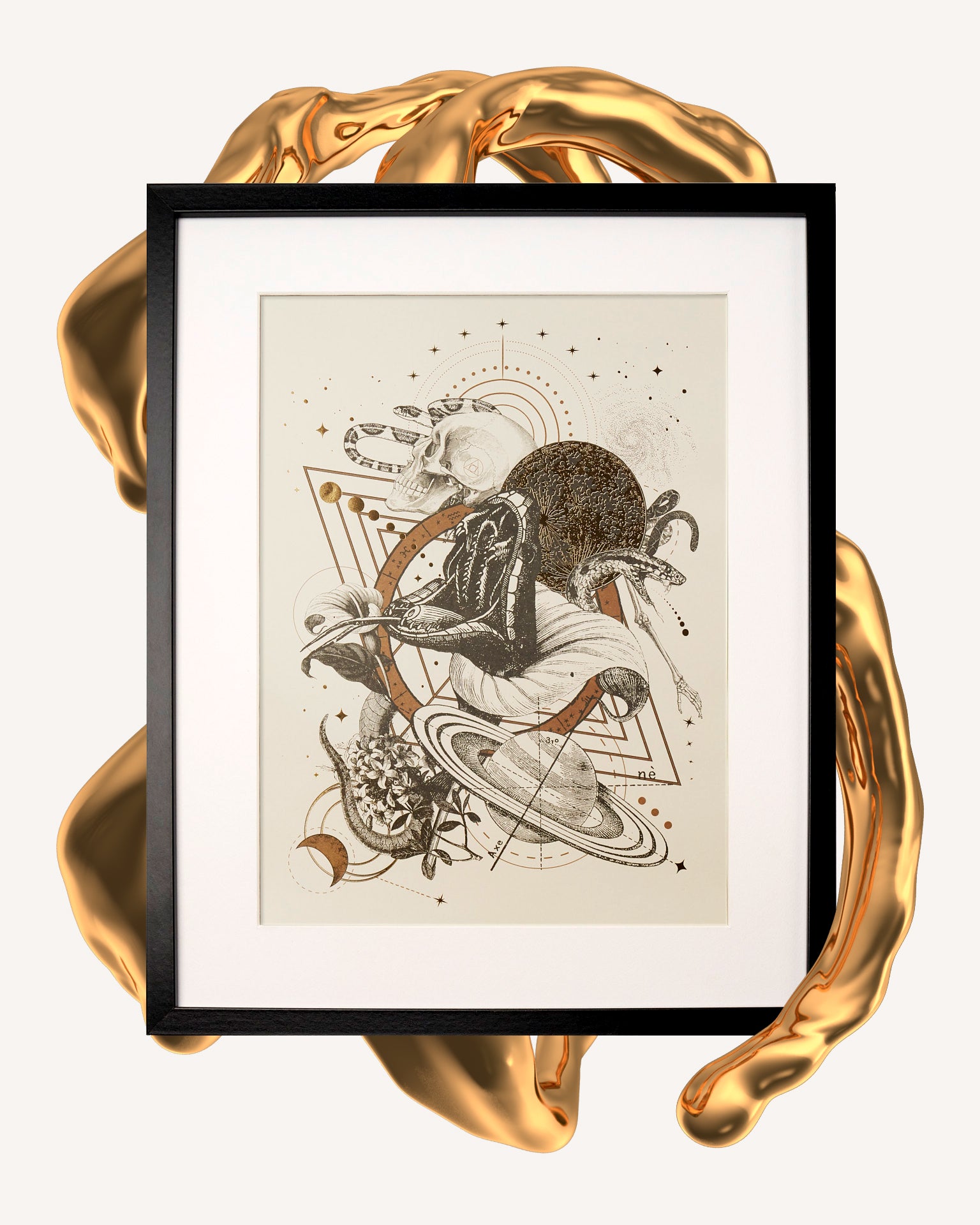 Ophiuchus Gold Foil Star Sign Print